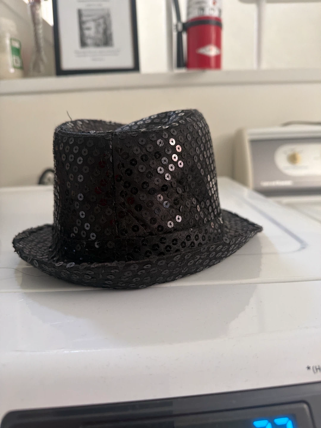 Black Sequin Fedora Hat - photo 4