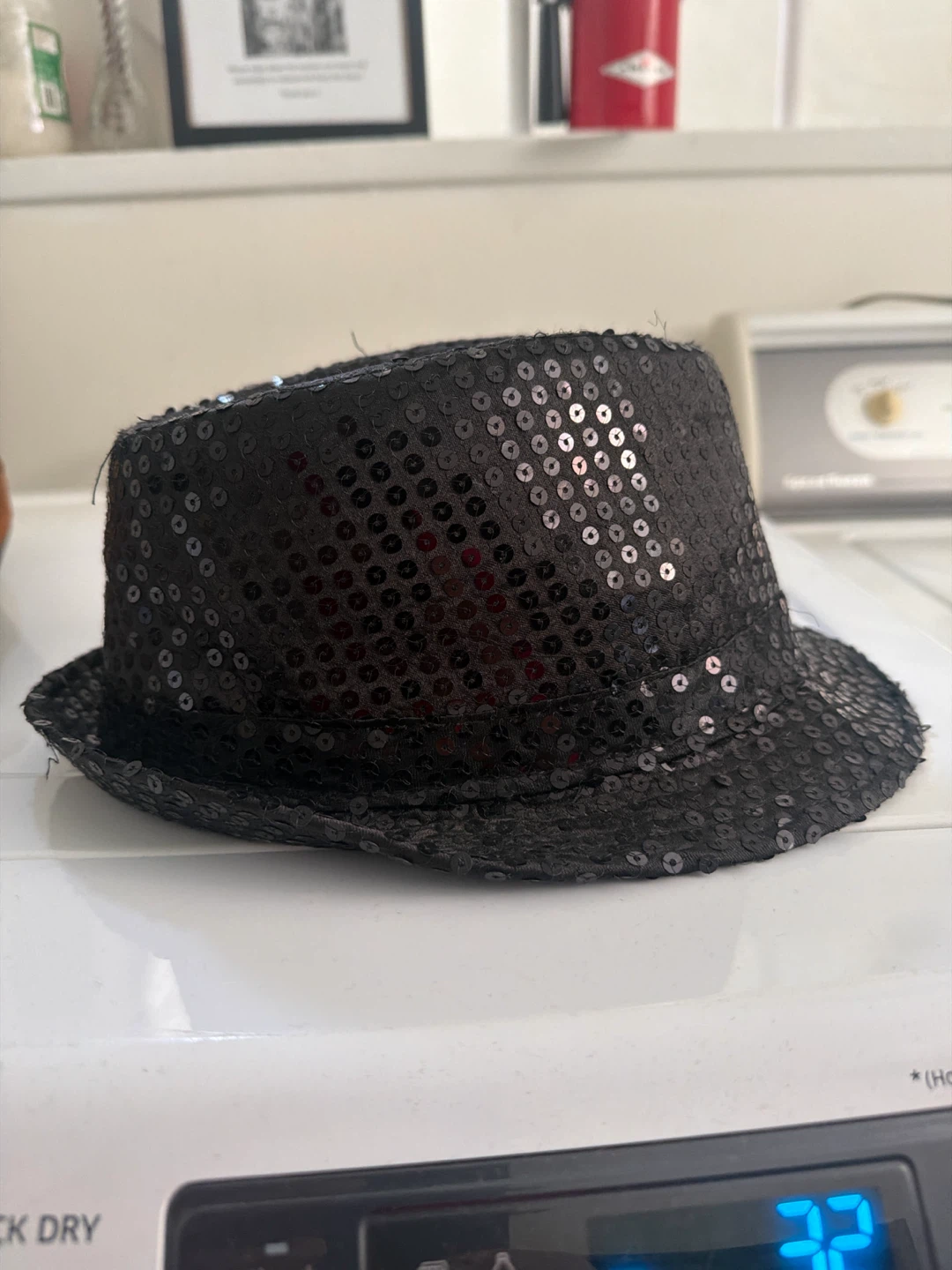 Black Sequin Fedora Hat - photo 5