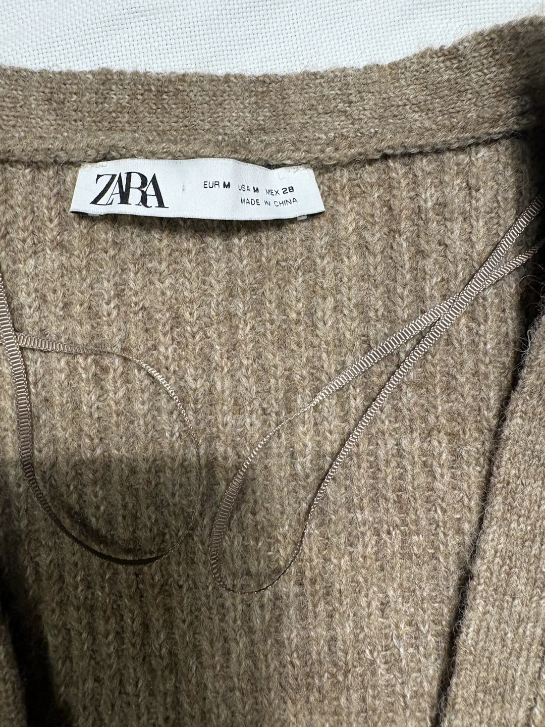 Zara Longline Cardigan - Tan - Size M