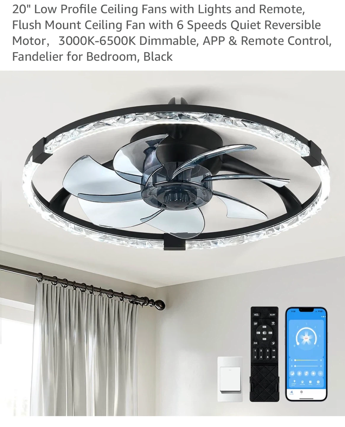 Low Profile Ceiling Fan with Light