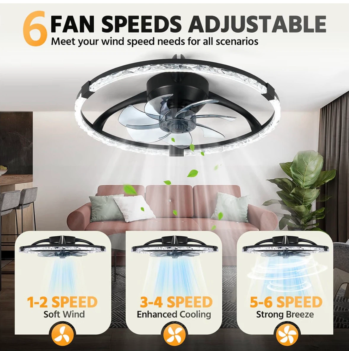 Low Profile Ceiling Fan with Light - photo 3