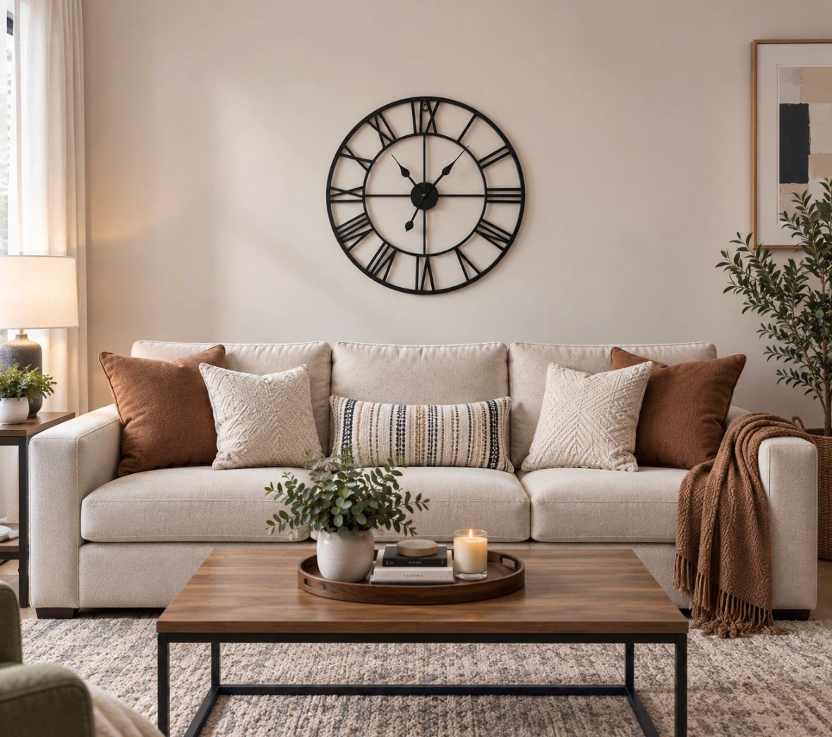 Large Black Metal Roman Numeral Wall Clock – 24” - photo 2