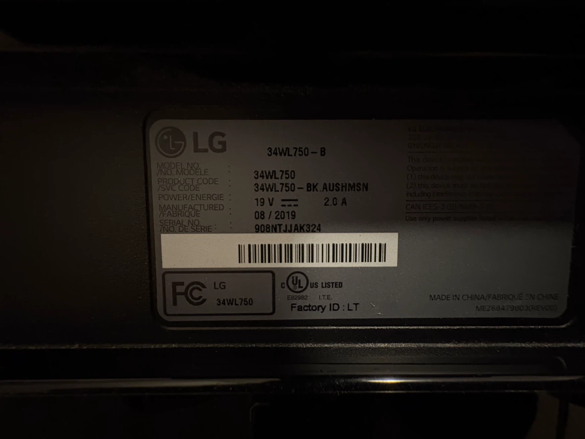 LG 34WL750-B 34 Inch 21:9 UltraWide monitor - photo 3
