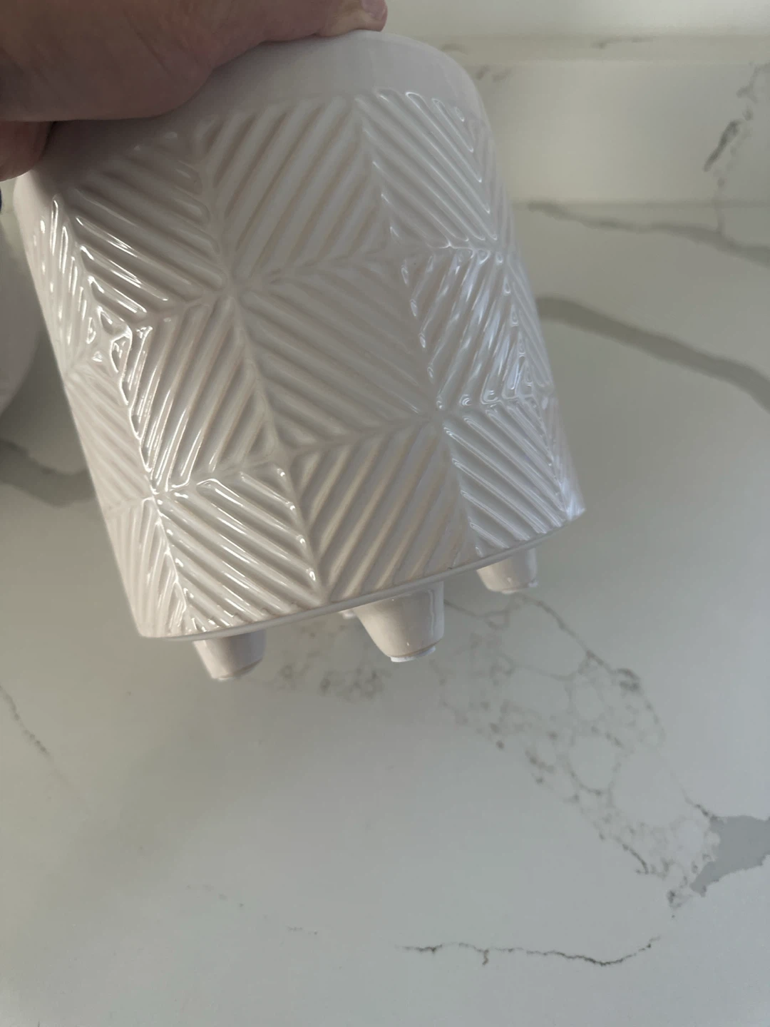 Two Textured Ceramic Plant Pots - photo 4