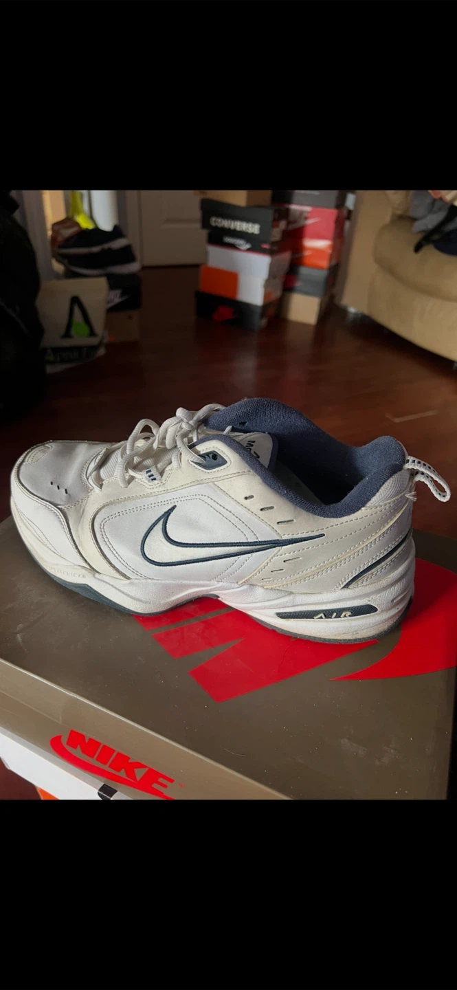 Nike Air Monarch IV White Navy Sneakers - photo 3