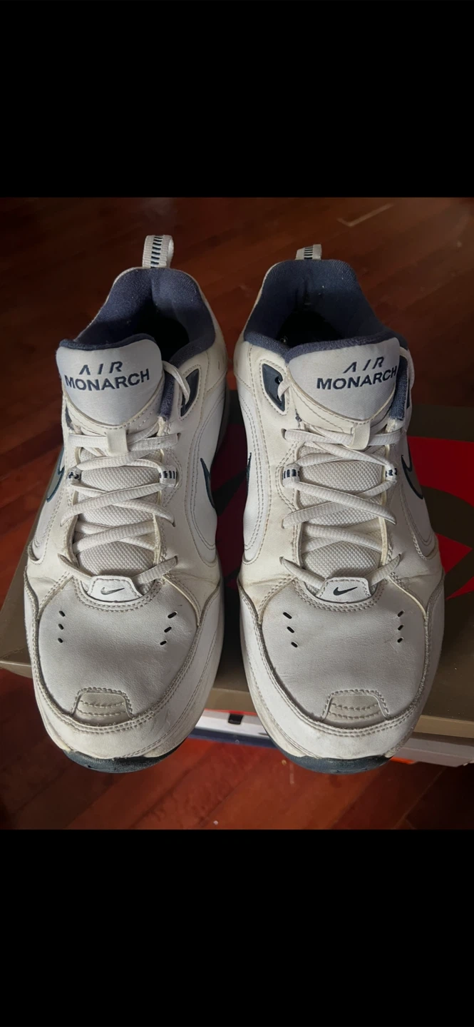Nike Air Monarch IV White Navy Sneakers - photo 4