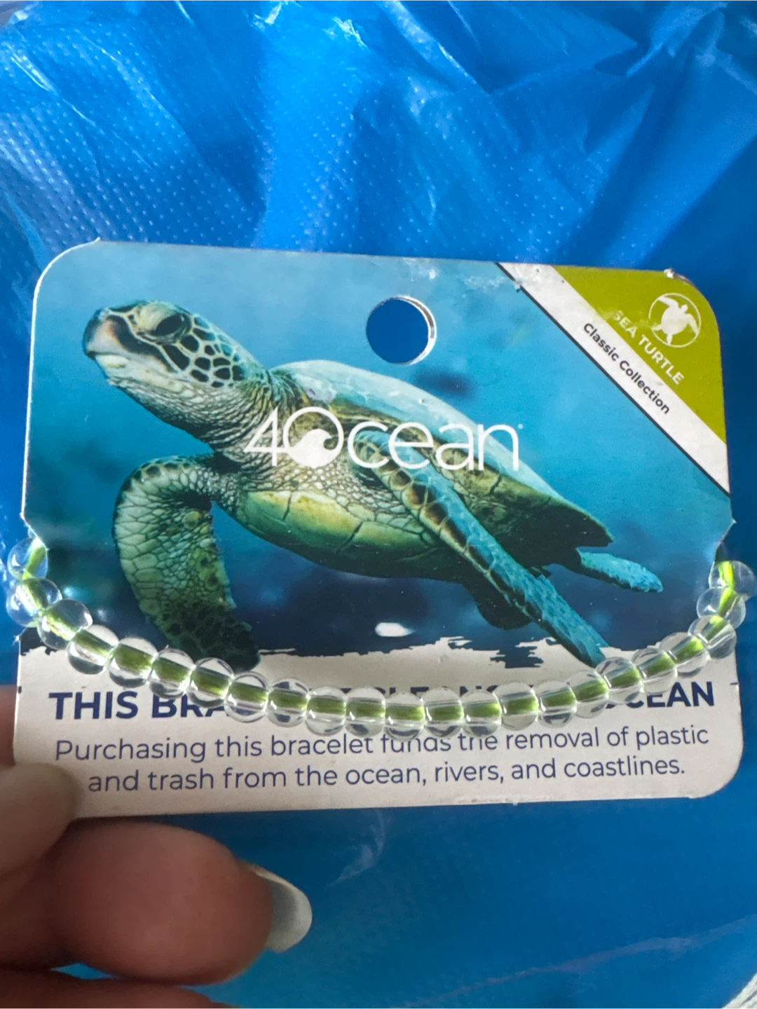 4ocean Sea Turtle Beaded Bracelet 🏈 - photo 3