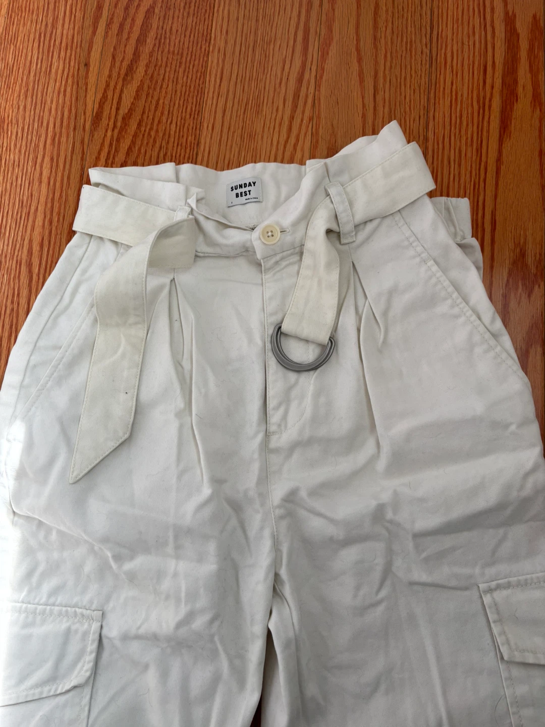 Aritzia Sunday Best Cream Cargo Pants Size 0