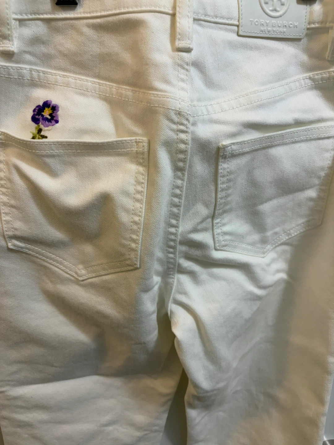 Tory Burch White High-Rise Button-Fly Jeans Size 24 - photo 4