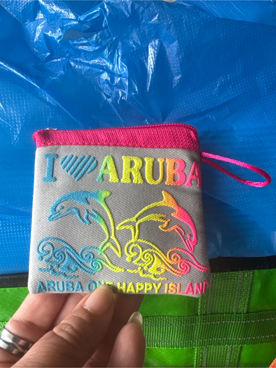 Aruba Embroidered Zippered Pouch 🏈