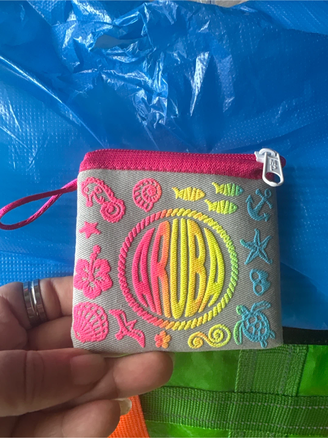 Aruba Embroidered Zippered Pouch 🏈 - photo 2