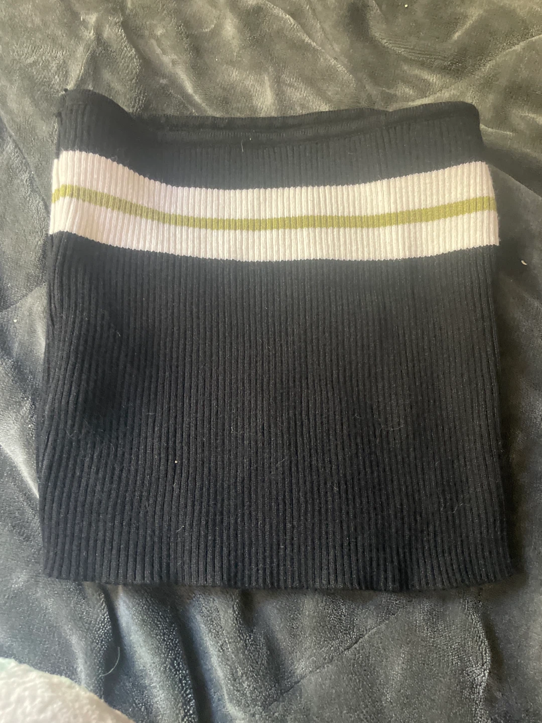 Black and White Ribbed Tube Top