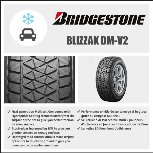 Bridgestone Blizzak DM-V2 Winter Tires 235/55R18 - photo 2