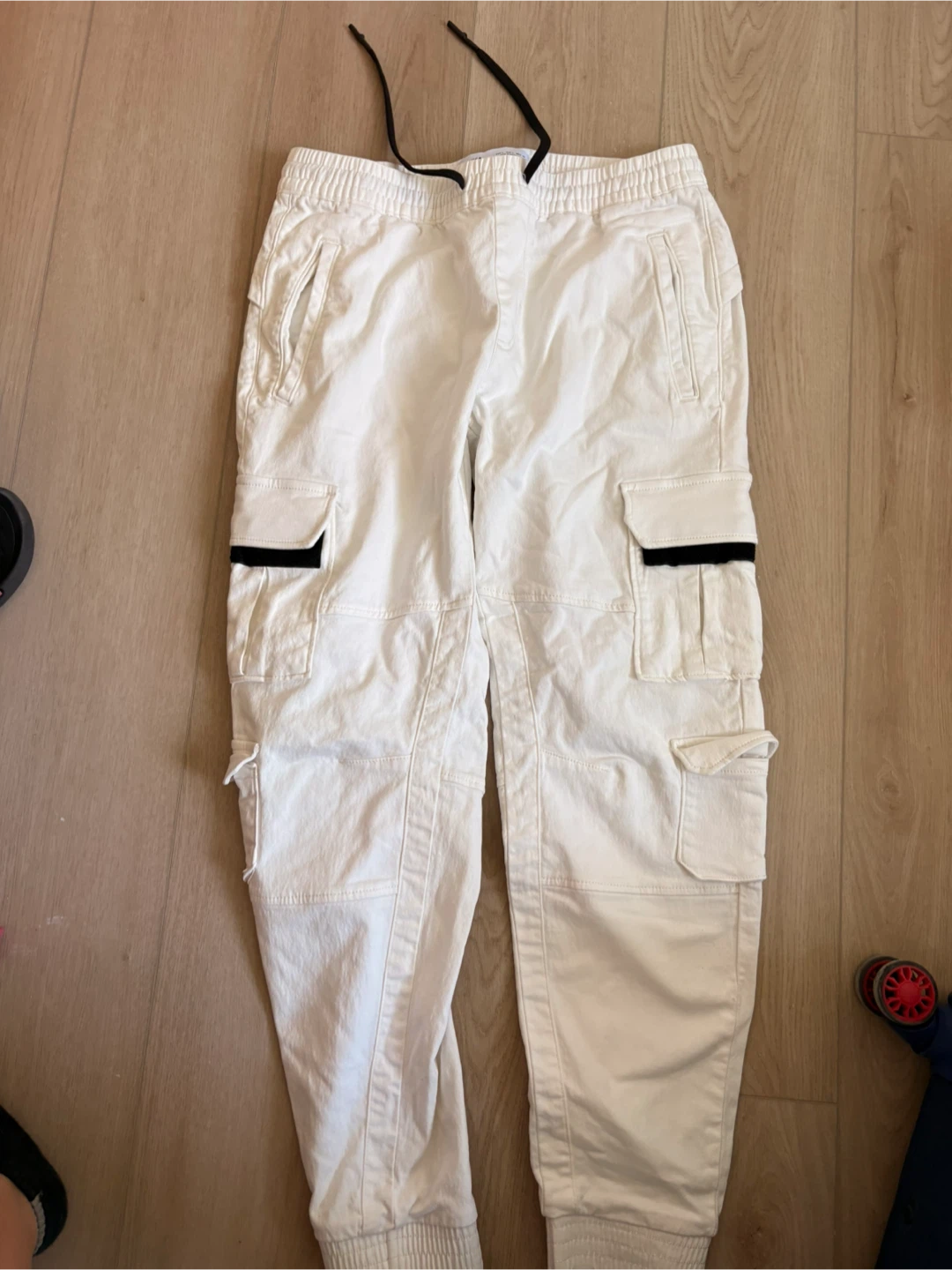 Bershka White Cargo Joggers Size Large