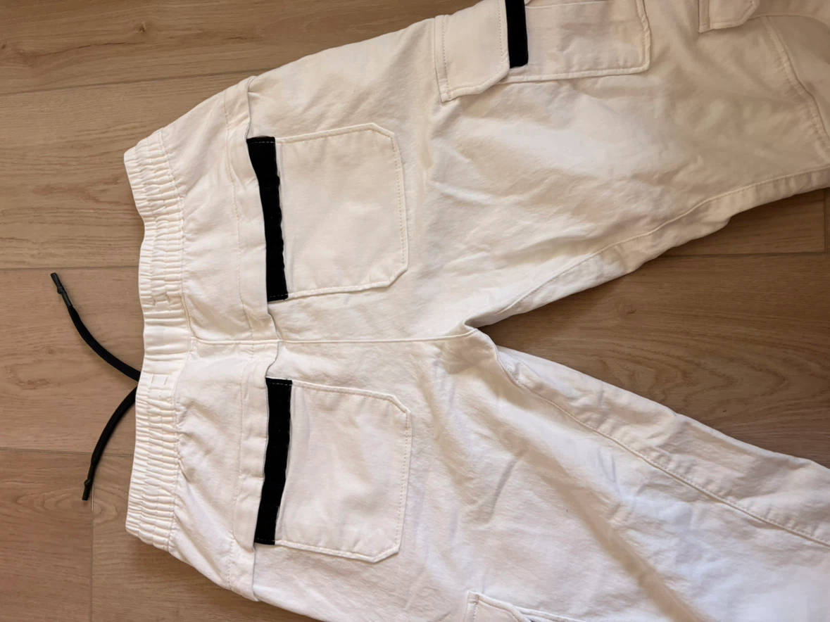 Bershka White Cargo Joggers Size Large - photo 2