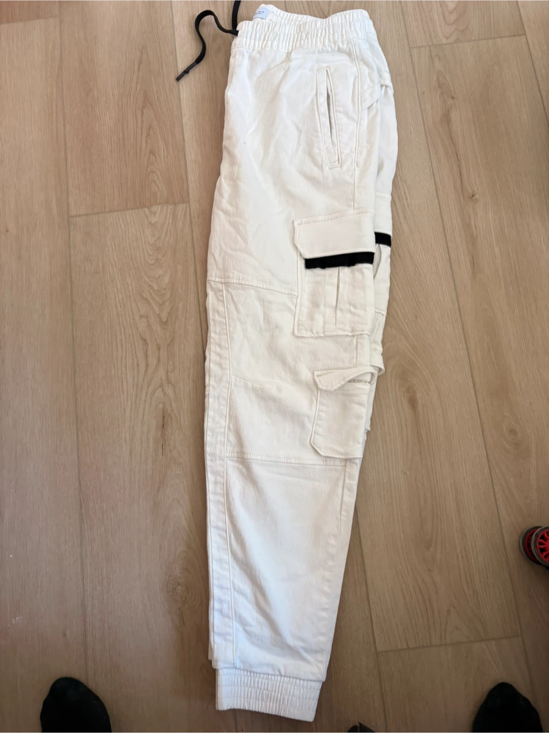 Bershka White Cargo Joggers Size Large - photo 3