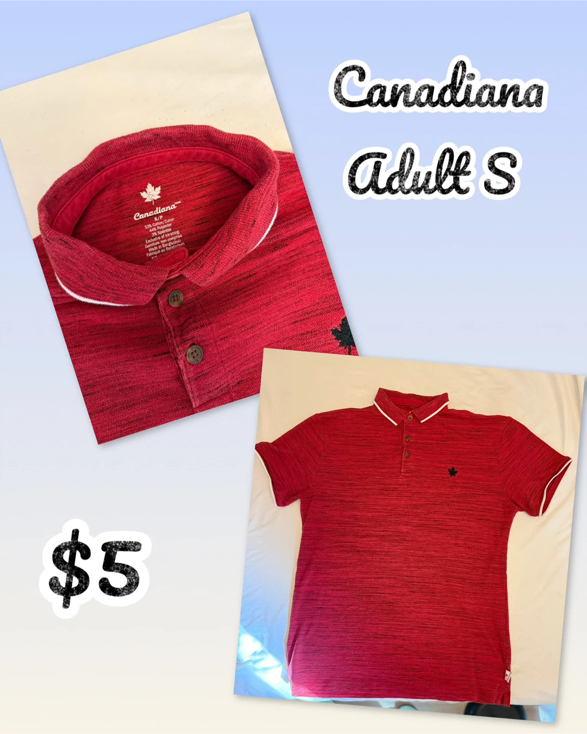 Canadiana Men's Polo Shirt - Red