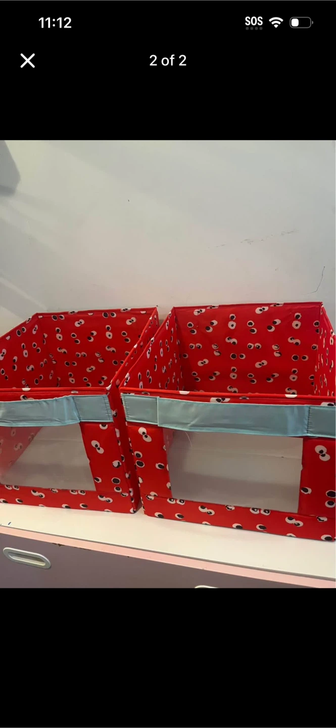 Two Red Storage Bins