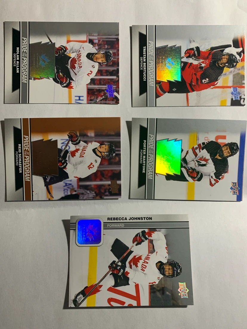Set of 5 Team Canada Upper Deck Hockey Cards