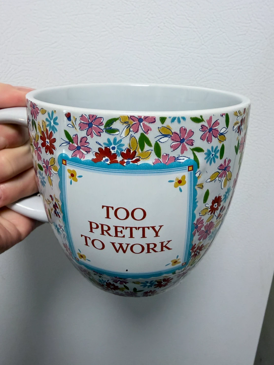 Indigo “Too Pretty To Work” Floral Mug - photo 2