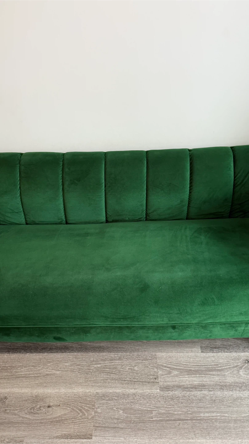 Emerald Green Velvet Sofa - photo 4