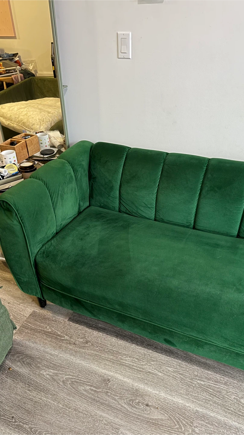 Emerald Green Velvet Sofa - photo 5
