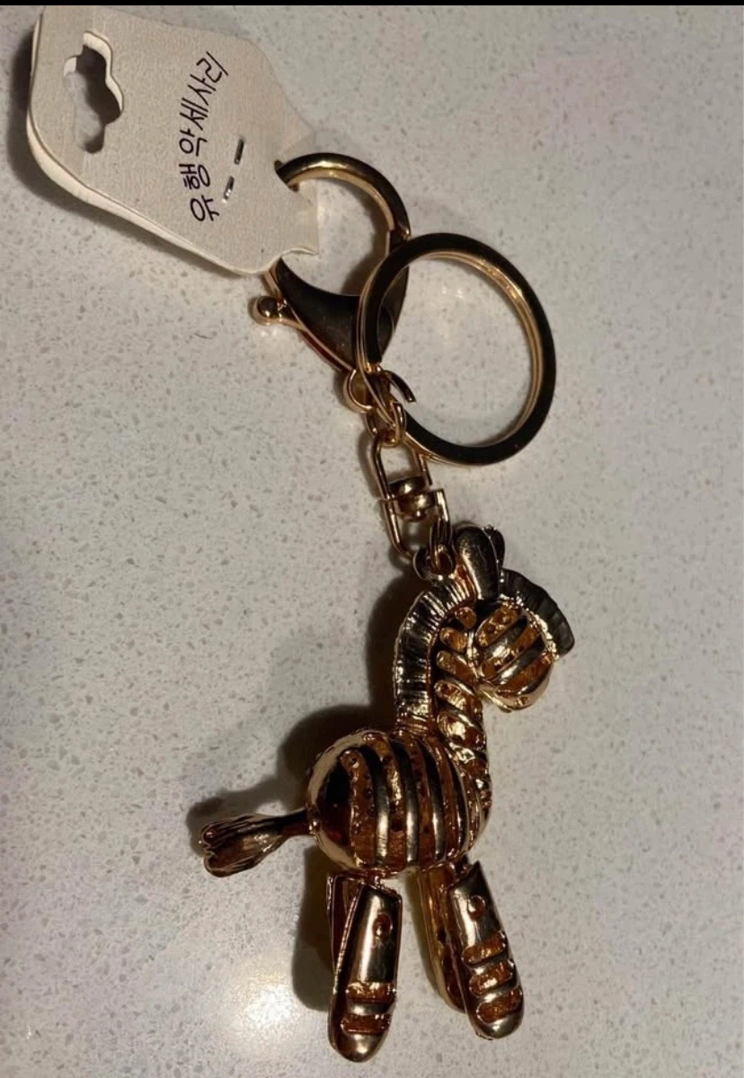 🏈 NEW Crystal Zebra Keychain Purse Charm - photo 4