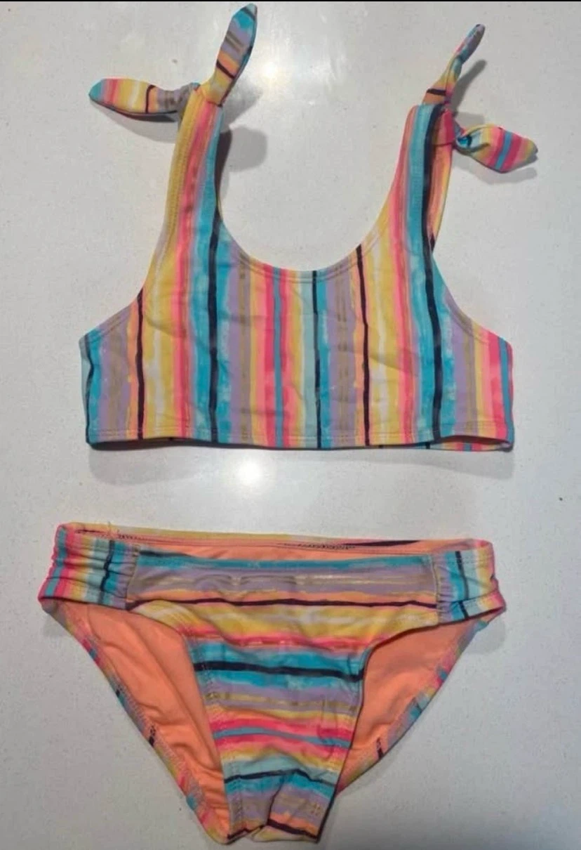 🏈 EUC George Kids Striped Bikini Set M (7-8 yrs) - photo 2