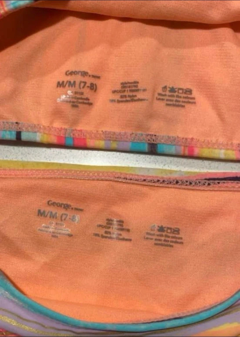 🏈 EUC George Kids Striped Bikini Set M (7-8 yrs) - photo 4