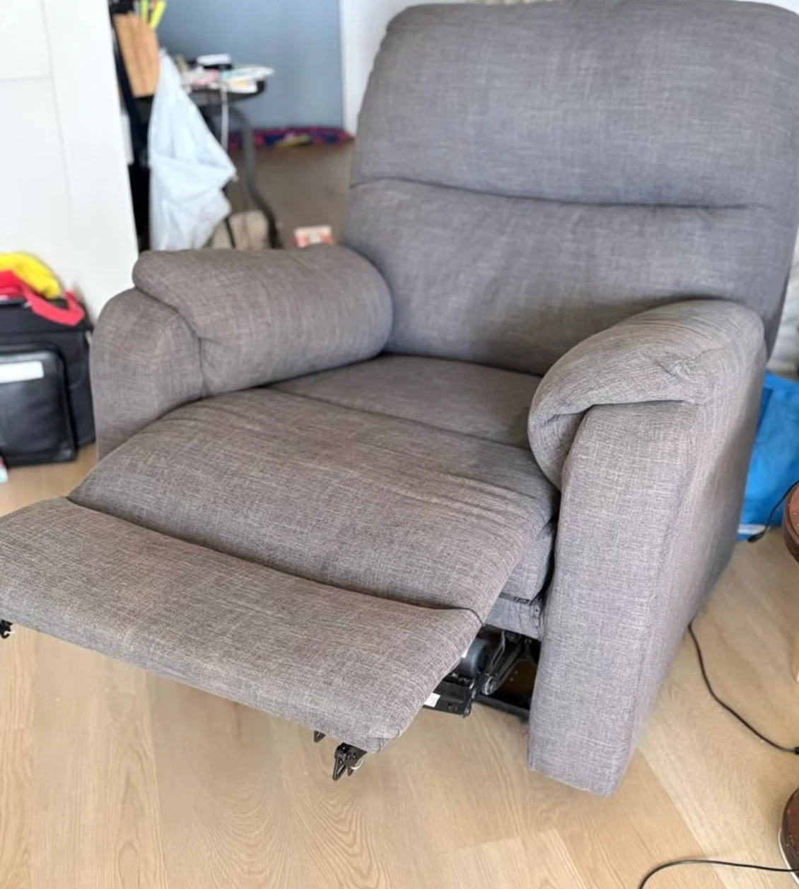 Grey Fabric Recliner Chair