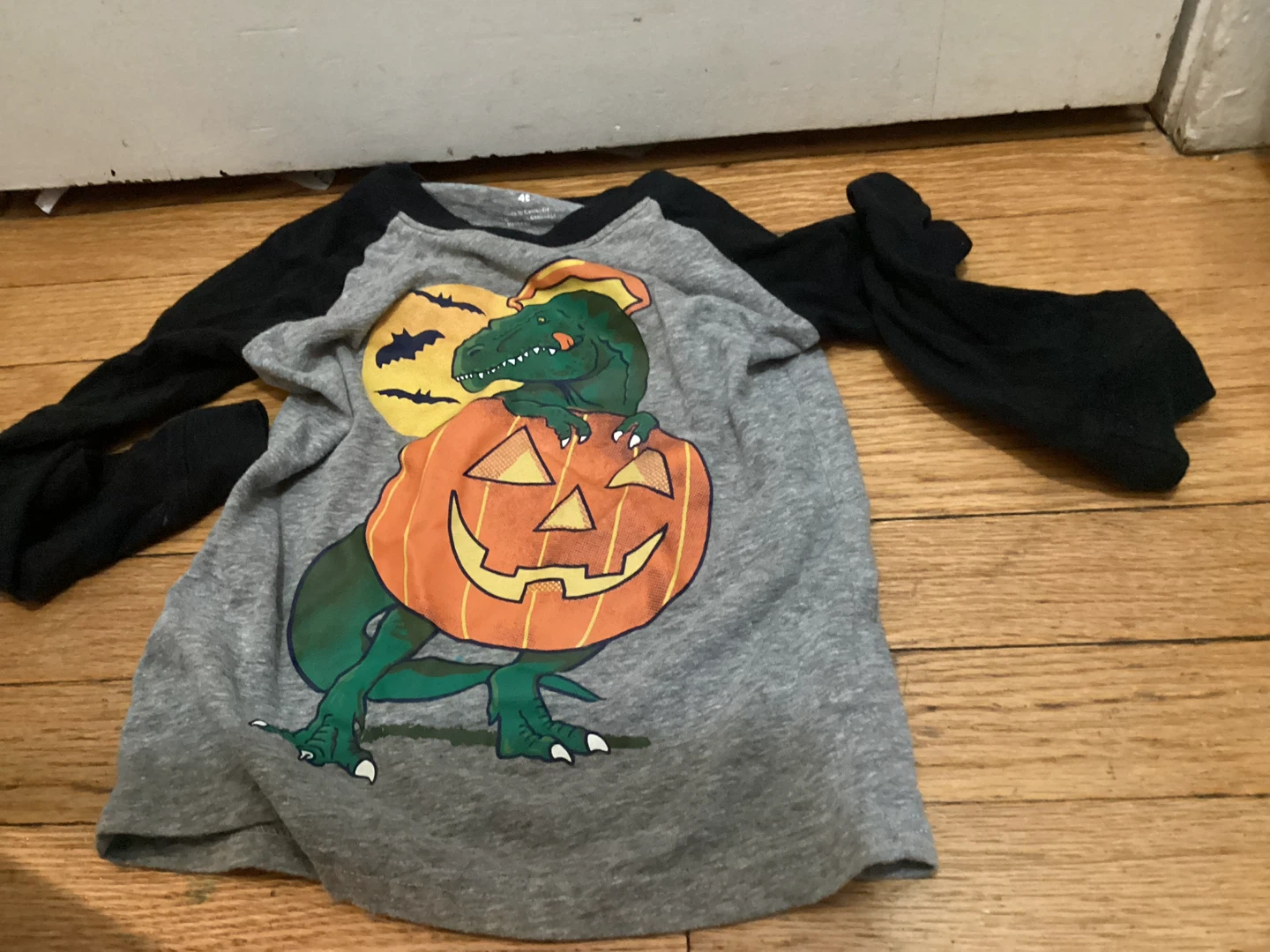 🏈 4T Dinosaur Pumpkin Halloween Long Sleeve Shirt