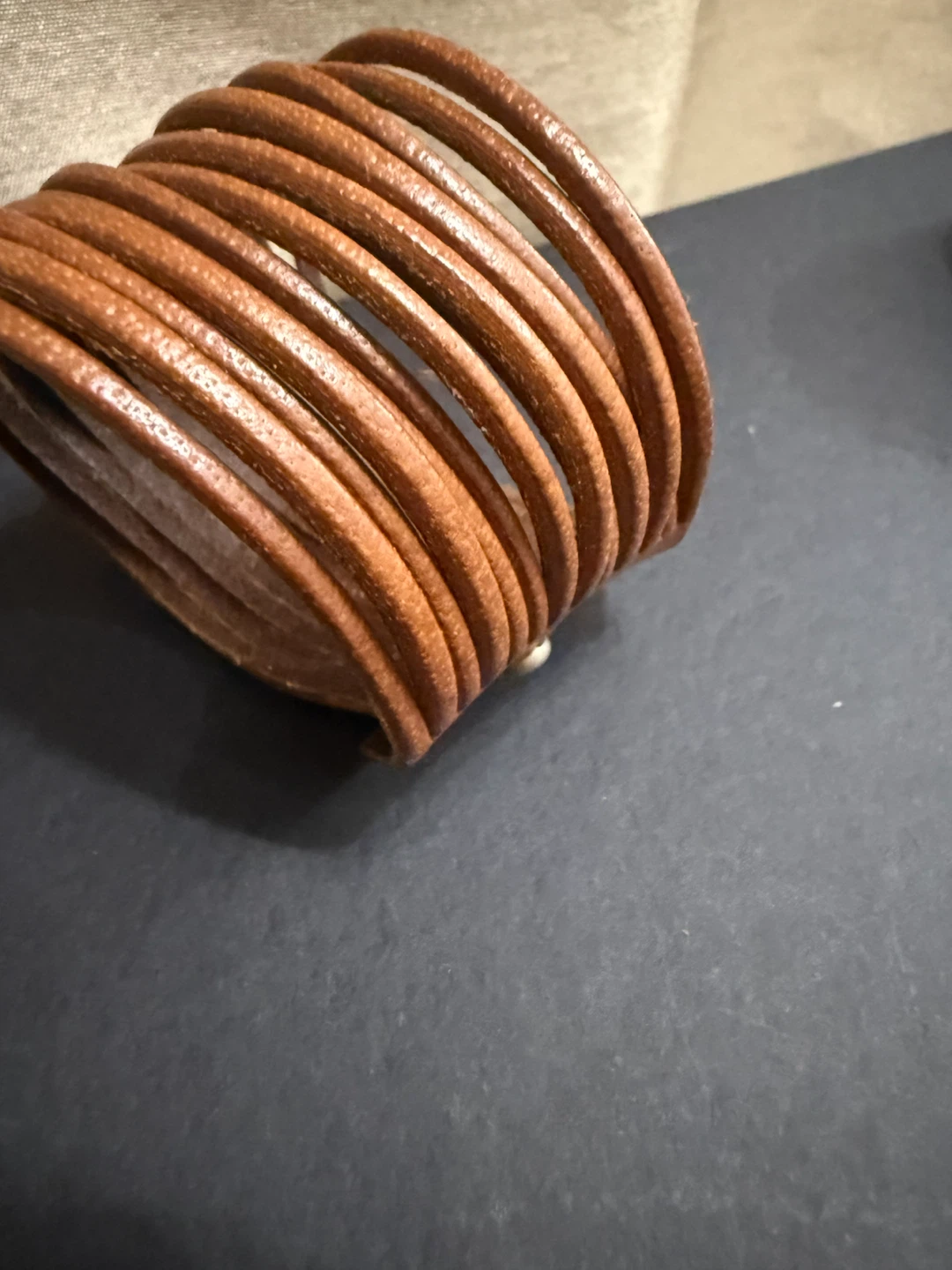 🏈Brown Leather Multi-Strand Cuff Bracelet - photo 2