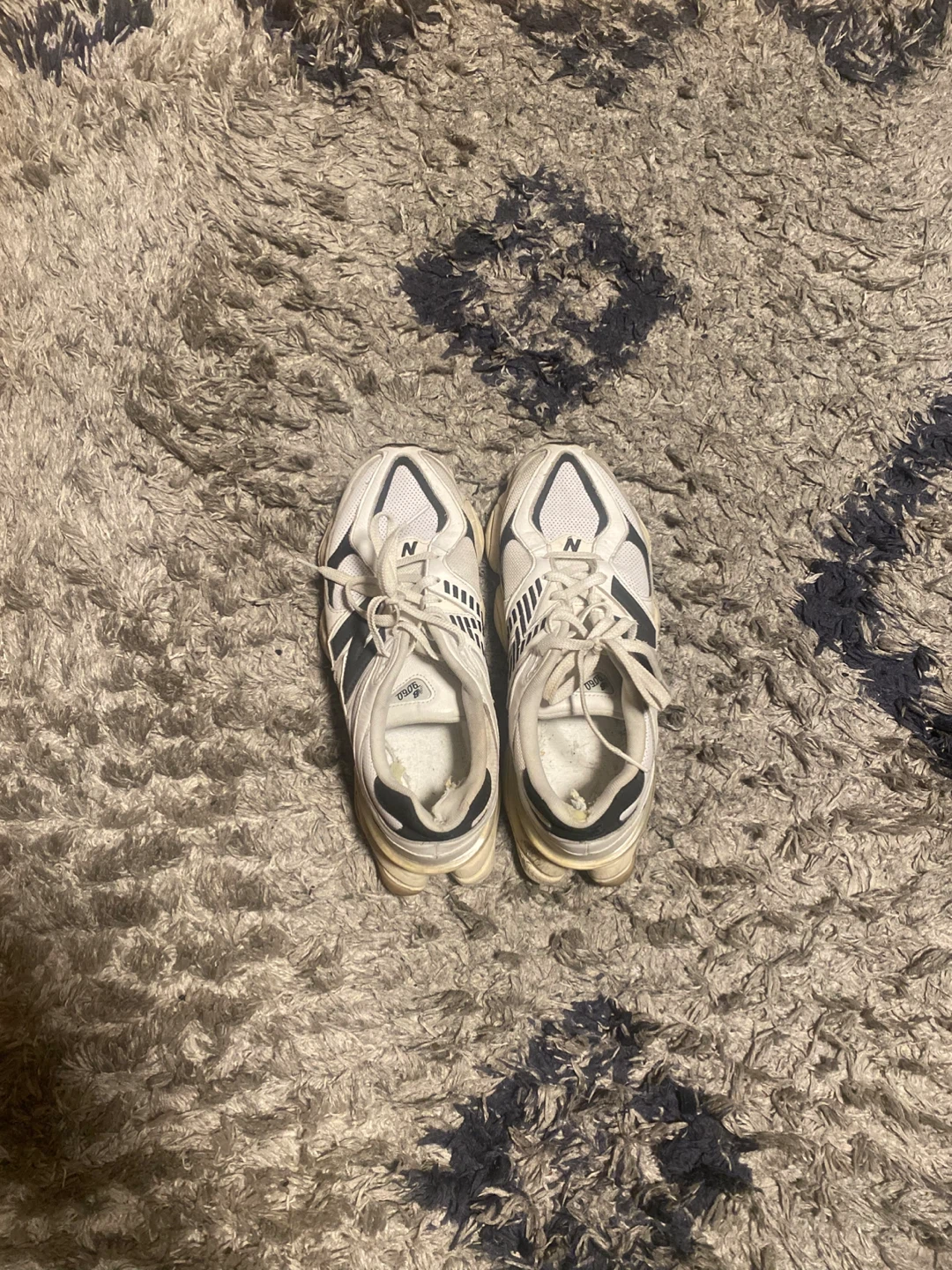 New Balance 9060 White and Black Sneakers