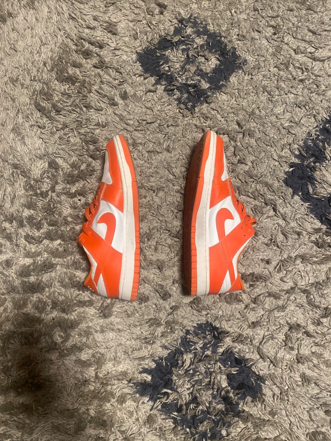 Nike Dunk Low Orange and White Sneakers - photo 2
