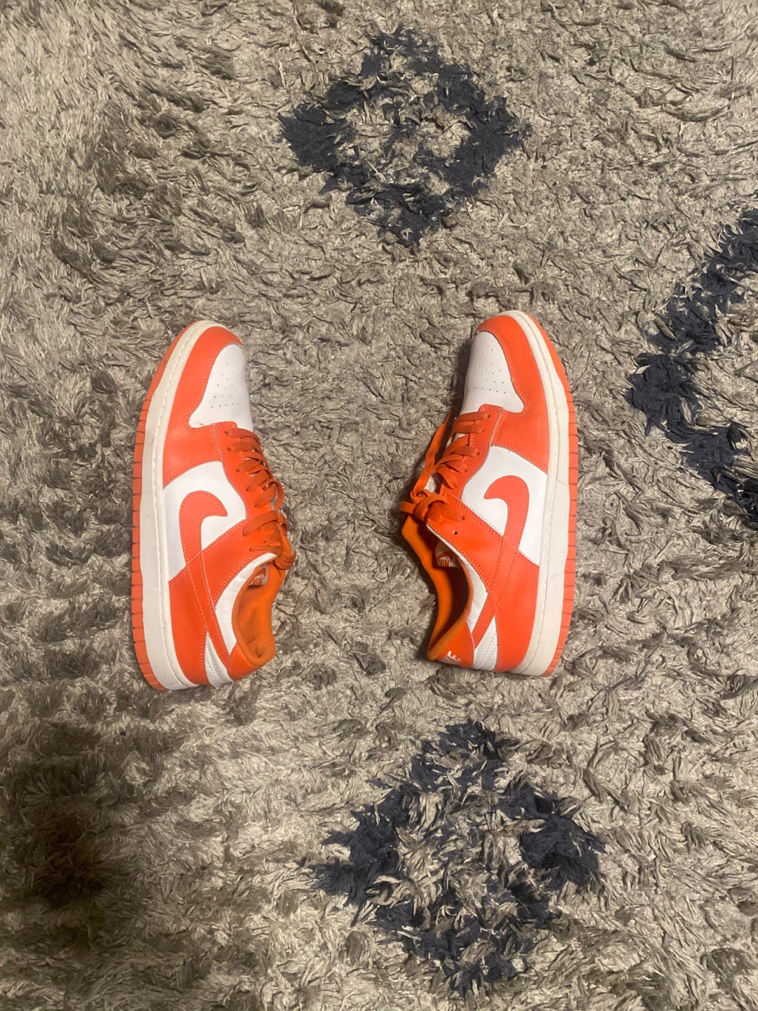 Nike Dunk Low Orange and White Sneakers - photo 3