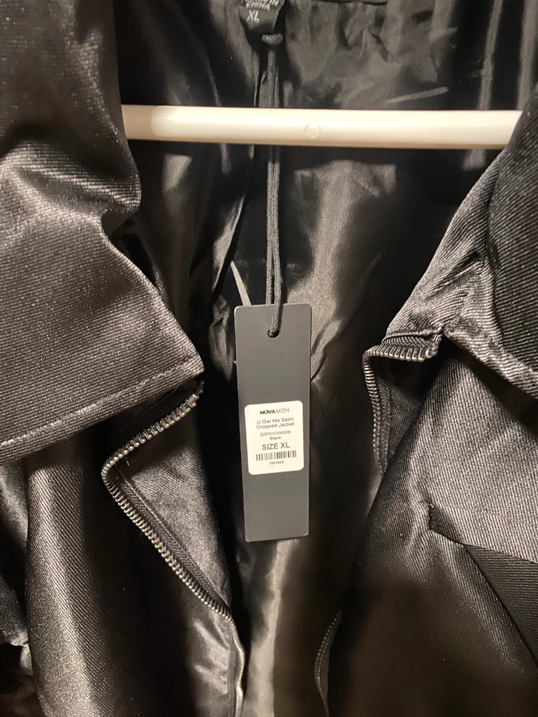 NOVAMEN U Get Me Satin Cropped Jacket Black XL - photo 3