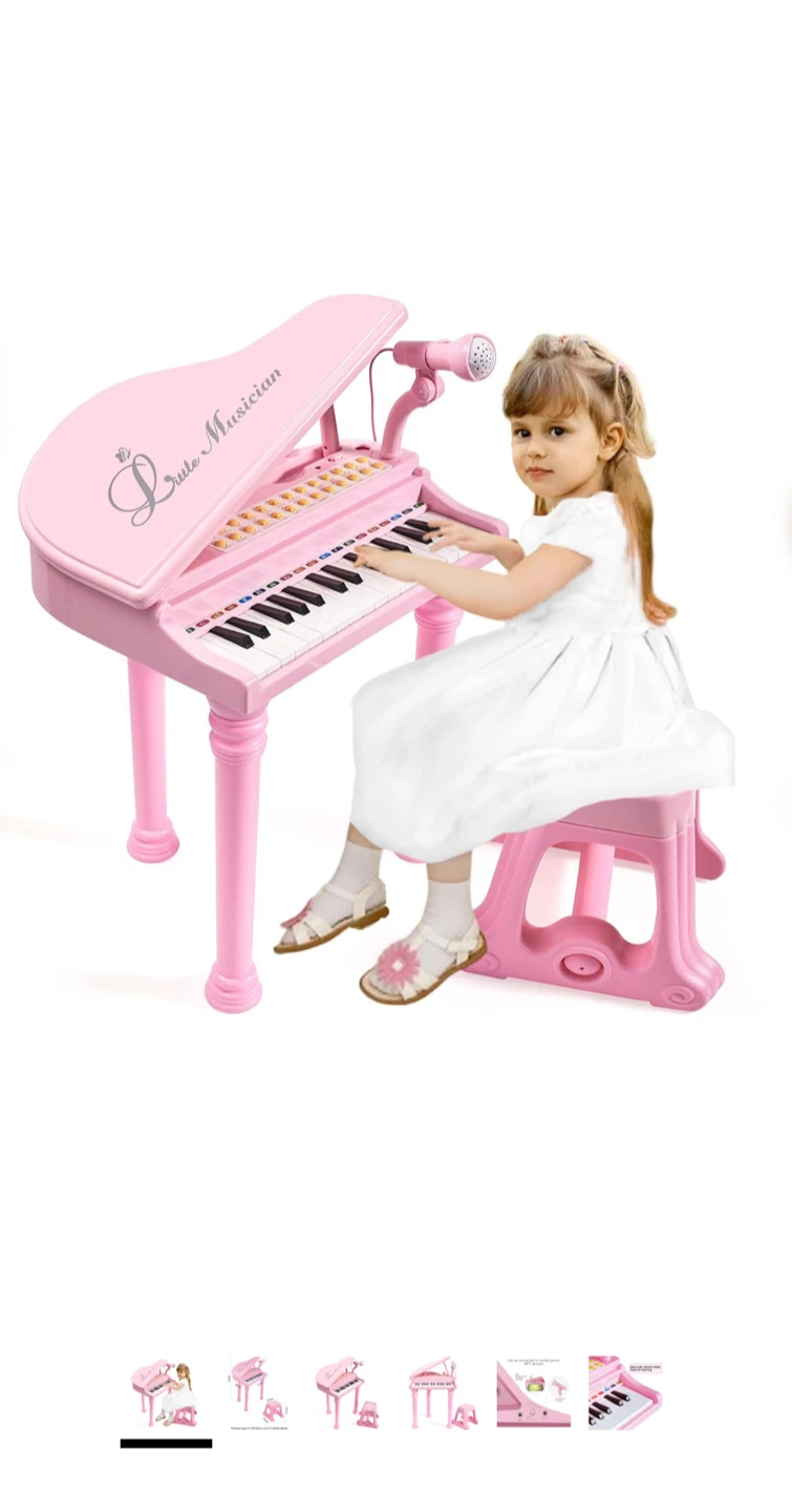 Little Musician Pink Toy Piano with Microphone