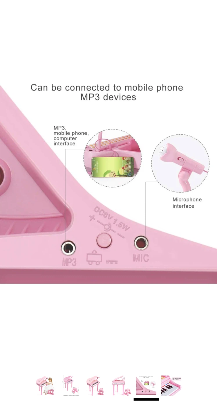 Little Musician Pink Toy Piano with Microphone - photo 2