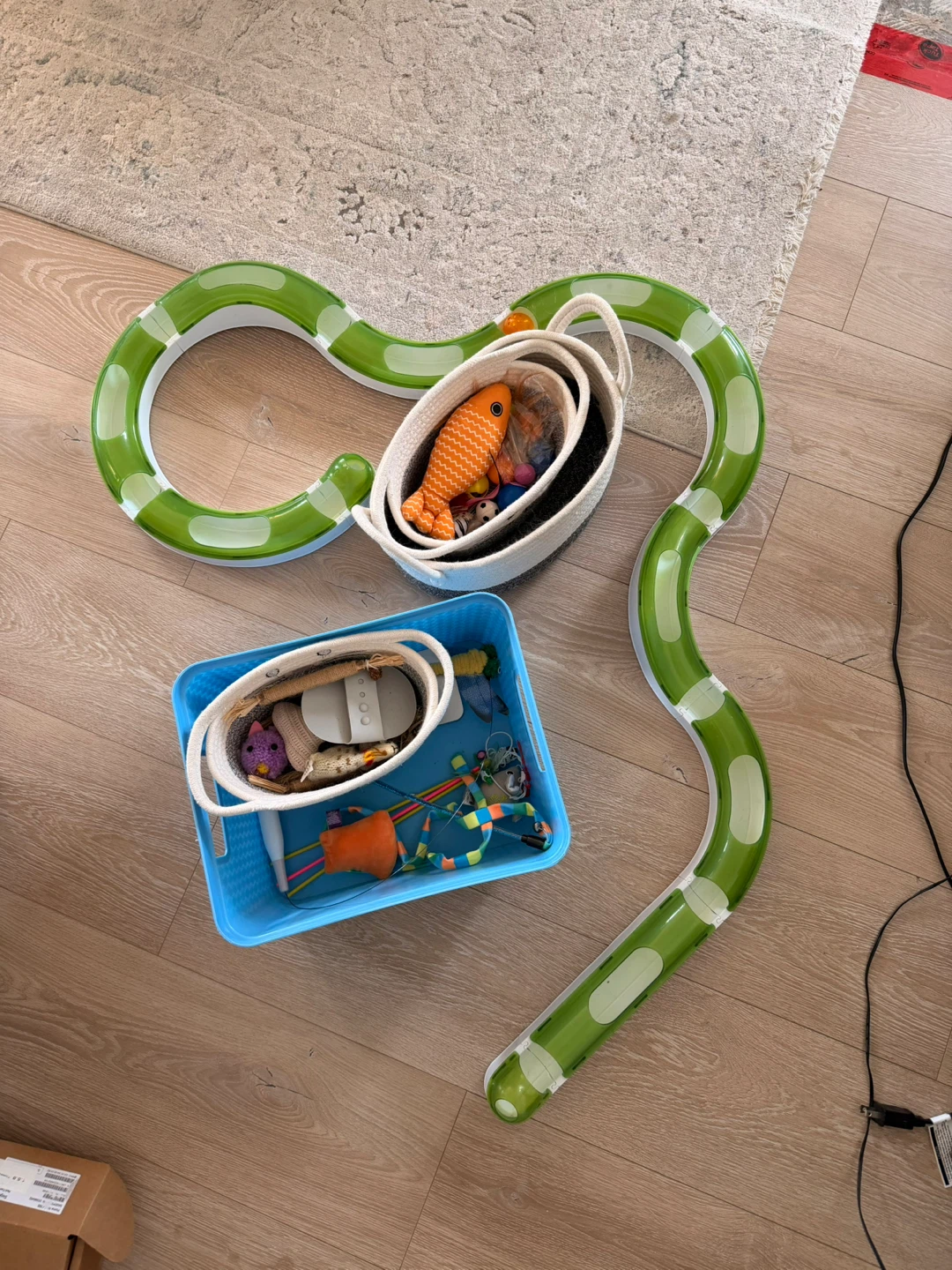 Cat Toy Track and Storage Baskets