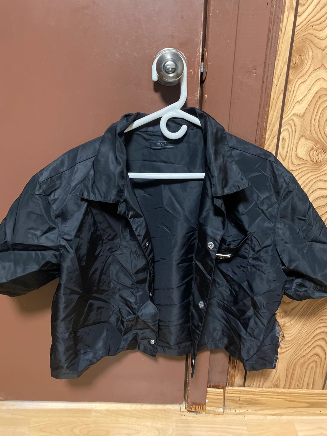 Prada Black Nylon Cropped Shirt