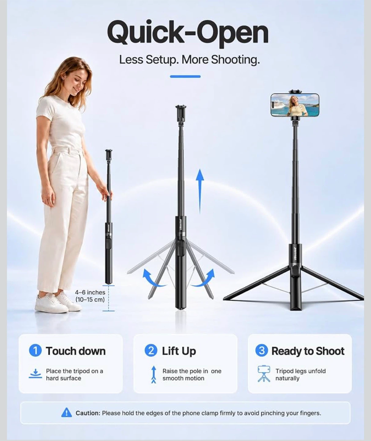 Phone Tripod Stand with Bluetooth Remote - photo 2