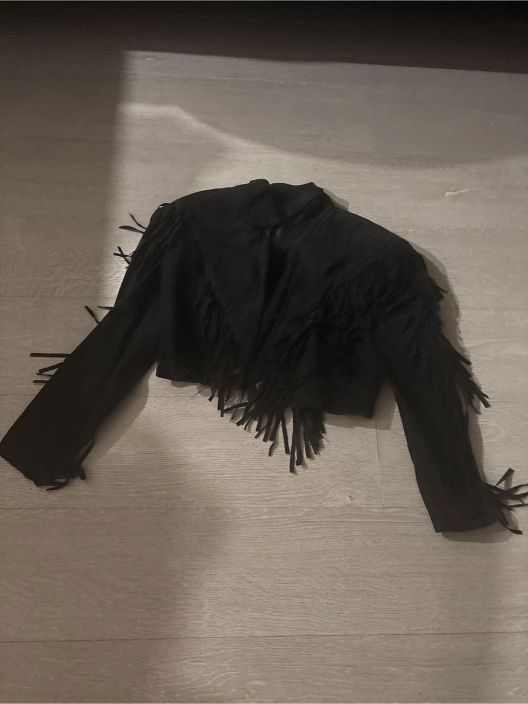 Black Suede Fringe Jacket - photo 2
