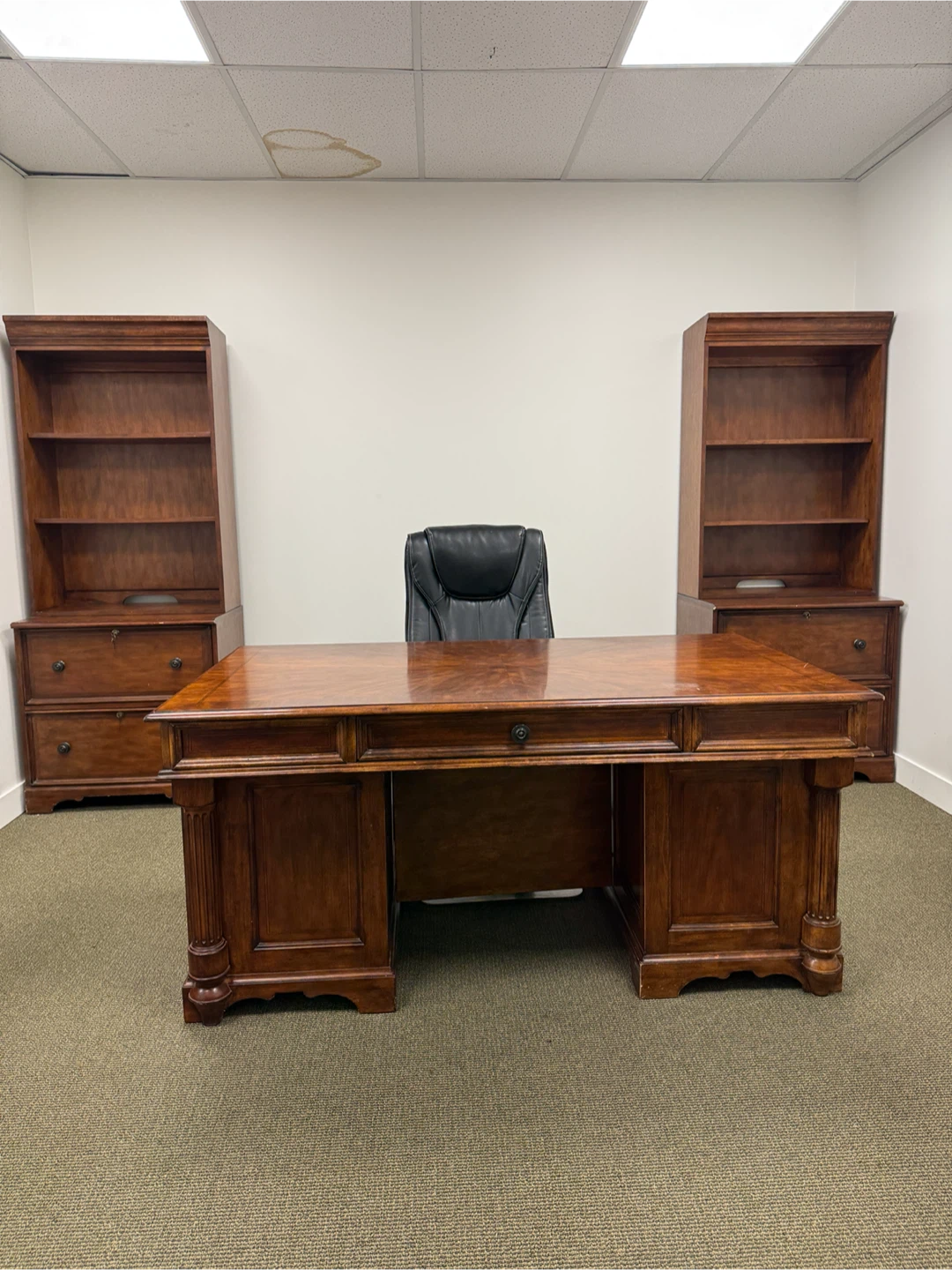 Traditional Executive Desk with Matching Storage