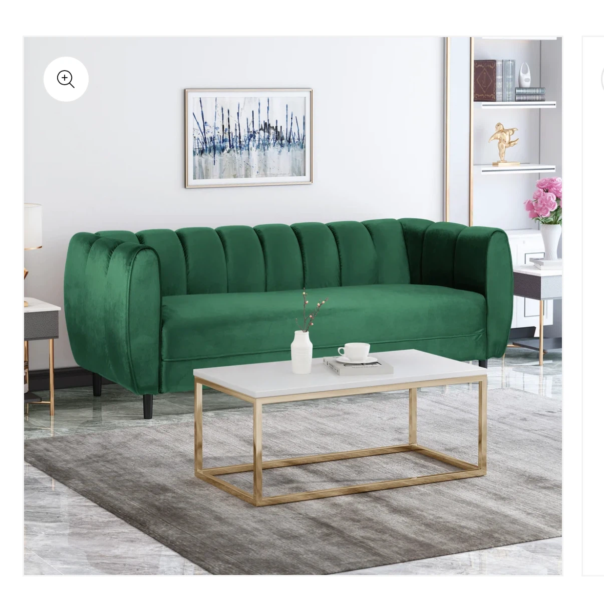 Emerald Green Velvet Sofa
