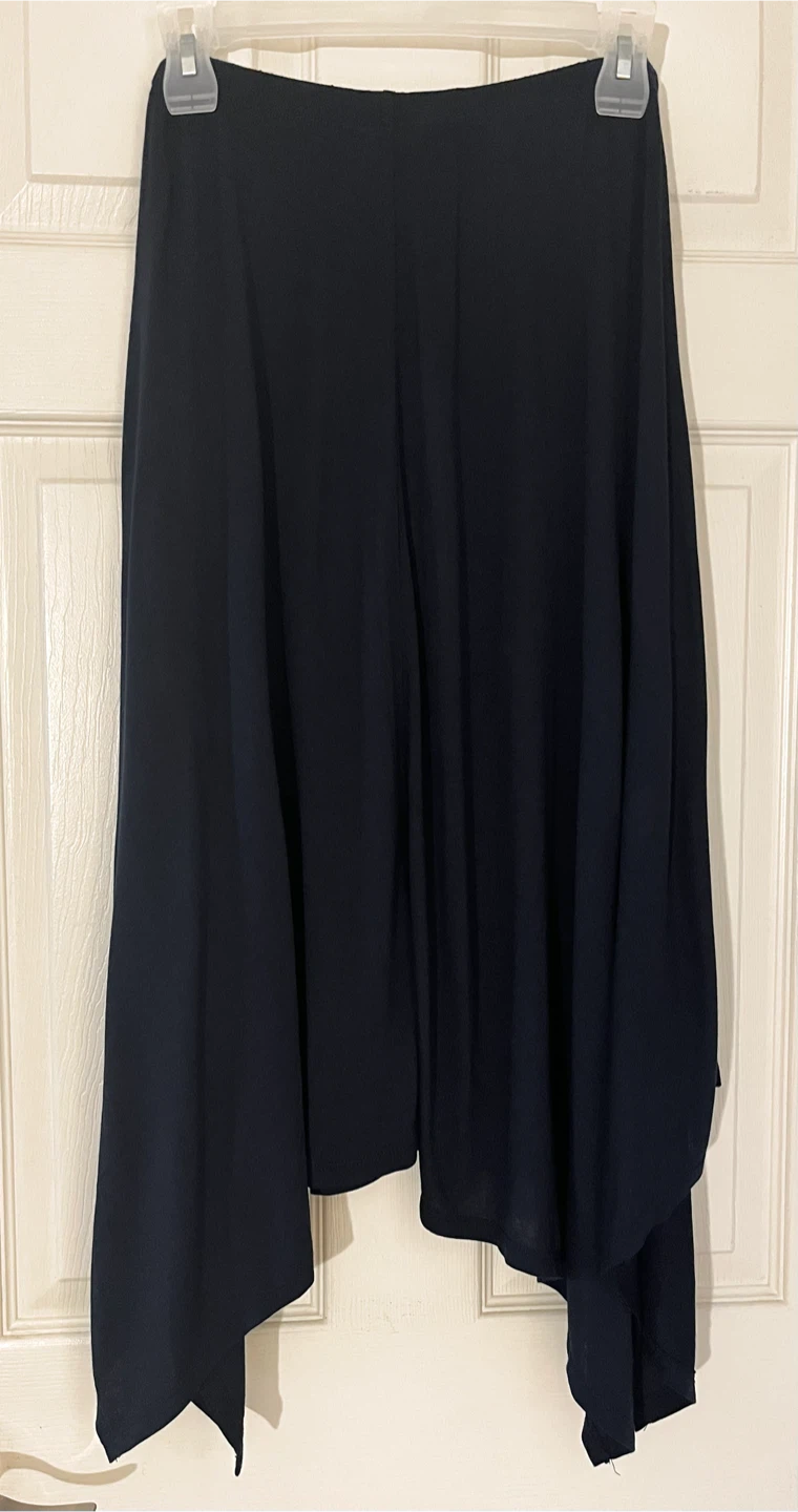 Joe Fresh - Dark Blue 100% Rayon Asymmetric Drape Skirt 🏈