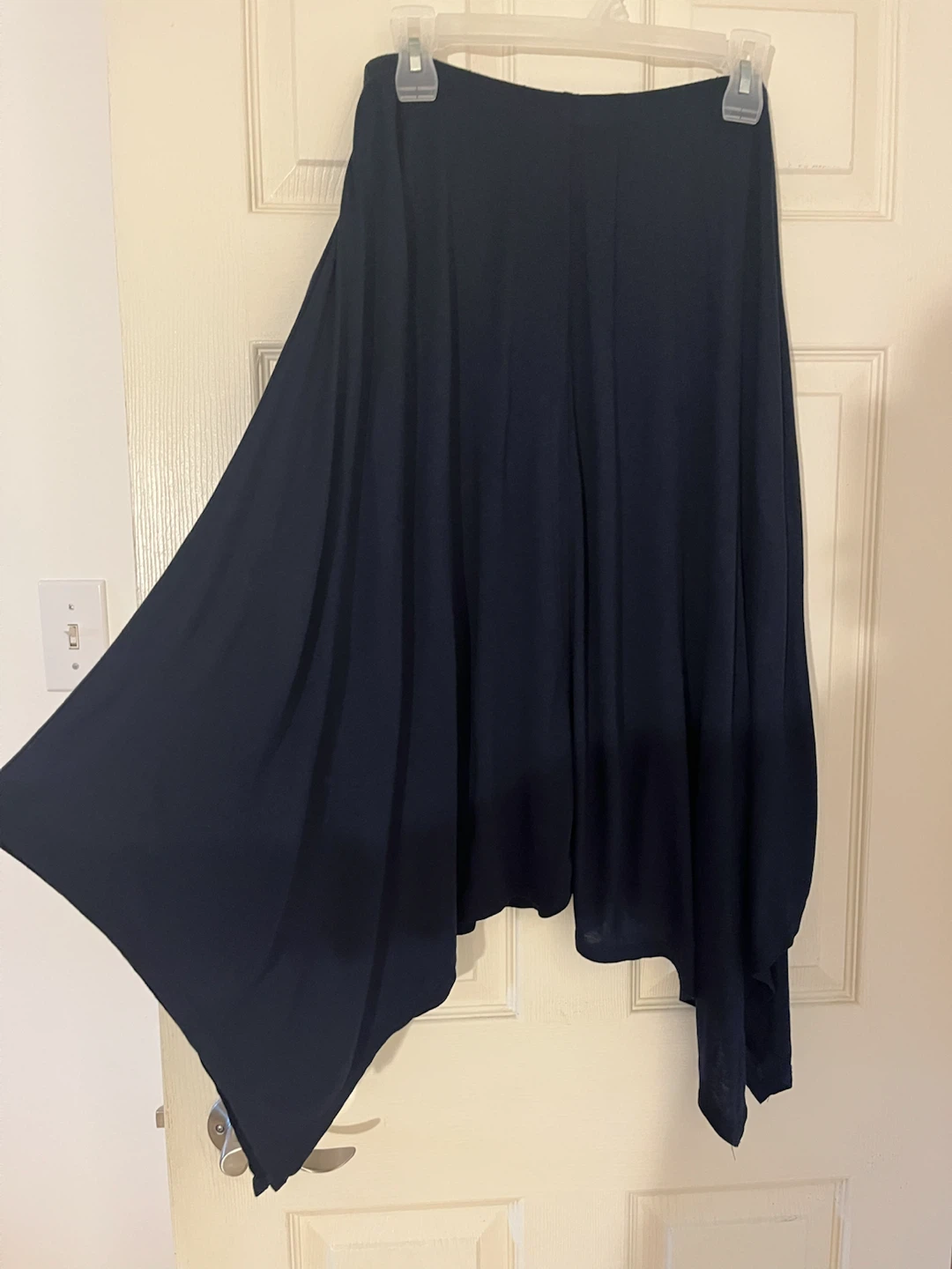 Joe Fresh - Dark Blue 100% Rayon Asymmetric Drape Skirt 🏈 - photo 3