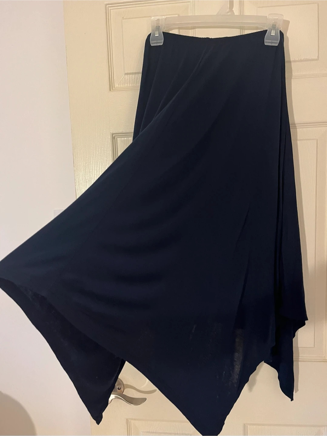 Joe Fresh - Dark Blue 100% Rayon Asymmetric Drape Skirt 🏈 - photo 4