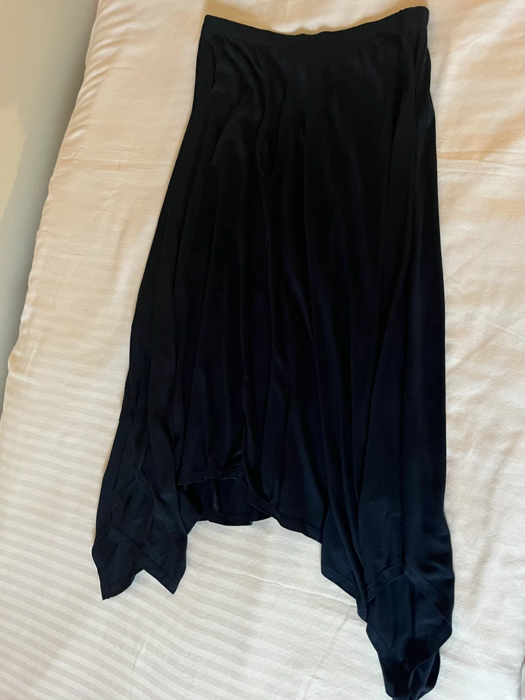 Joe Fresh - Dark Blue 100% Rayon Asymmetric Drape Skirt 🏈 - photo 5