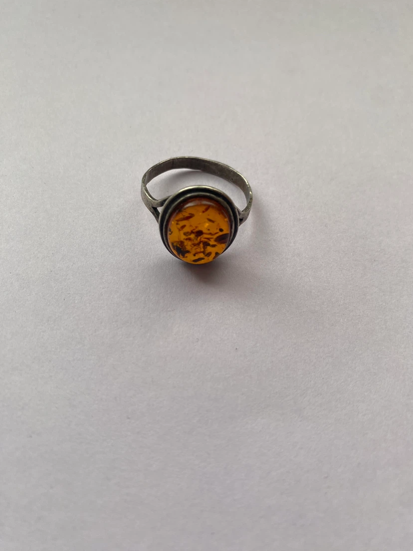 Rafael Alfandary Amber Glass Choker & Sterling Silver Amber Ring - photo 5