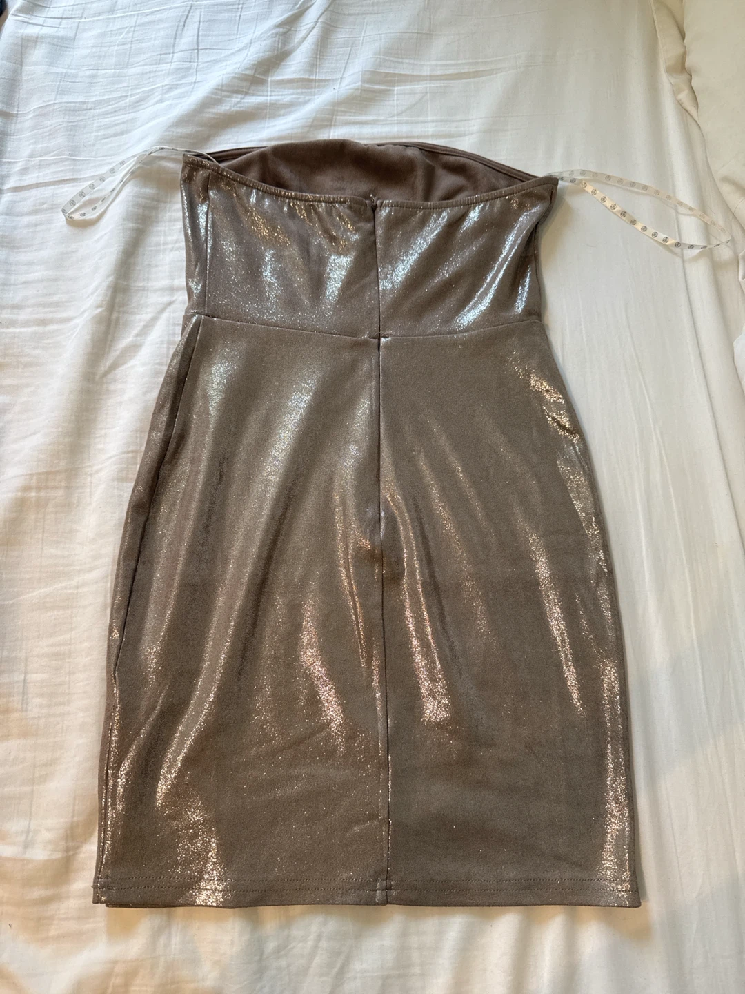 Metallic Gold Strapless Mini Dress - photo 2